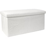 The Home Deco Factory - Coffre Banc Pliable Bouclette Blanc Home Deco Factory