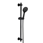 Görbach Barre de Douche Noir 70 cm, Colonne de Douche en Acier Inoxydable avec Douchette 3 Jets et Support de Fixation Réglable pour S'adapter aux Trous de Perçage Existants(HBD12MB)