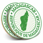 2 x Coasters - Republic De Madagascar Travel Map Home Gift #4682