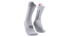 Chaussettes compressport pro racing sock bike blanc   noir