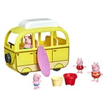 Peppa Pig Peppa’s Adventures Peppa’s Beach Campervan Vehicle Preschool Toy: 10 Pieces, Rolling Wheels; Ages 3 and Up Multicolor F3632