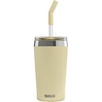 SIGG - Mug Isotherme - Travel Mug Helia - Avec Paille En Verre Durable & Brosse De Nettoyage - Étanche - Sans BPA - En Acier Inoxydable 18/8 - 0,45L / 0,6L