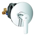 GROHE Start | Shower Single-Lever Mixer Trim for Concealed Installation | Included Concealed Body | Wall-Mounted | 46 mm Ceramic Cartridge | Adjustable Flow Rate Limiter | Chrome | 32590002
