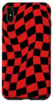 Coque pour iPhone XS Max Carreaux noir et rouge vintage à carreaux
