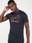 UNDER ARMOUR Mens Training Gl Foundation T-shirt - Black/red/white, Black, Size 2Xl, Men