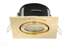 Spa SPA-35723 Cali Tilt Downlight, IP65, satin brass, square