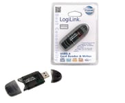 LogiLink Cardreader USB 2.0 Stick external for SD/MMC kortleser Sort