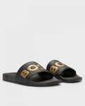 Boss Orange Aryeh Mens Italian-Made Slides With Large Logo Detail - Black - Size UK 11