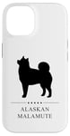 Coque pour iPhone 14 Silhouette noire malamute de l'Alaska