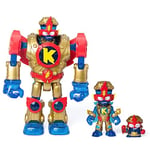 Superthings Superbot Kazoom Power Golden Armor – Robot articulé Kazoom Power équipé d'une Armure dorée et d'accessoires de Combat. Comprend 1 Kazoom Kid Exclusif et 1 héros Exclusif SuperThing