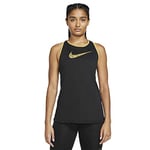 Nike Dry DFC Glam Dunk Debardeurs T-Shirt Femme, Black/Metallic Gold/Metallic G, FR : M (Taille Fabricant : M)