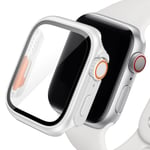 Byt till Ultra för Apple Watch Case Series 8 7 45mm 41mm Skärmskydd Cover Glass+ Case för iWatch 4 5 6 SE 44mm 40mm Bumper White Series 7 8 41MM