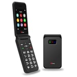 TTfone TT760 4G USB-C Mobile Phone for the Elderly, Simple and easy to use flip folding cell cheap and easy to use, O2 Pay as you go (Black, with Dock Charger)