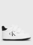 Calvin Klein Baby Monogram Logo Riptape Trainers, White/Black