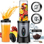 TENKER Portable Mini Blender Smoothie Makers, 900W Personal Blender Small Blender Grinder with 2x650ml Portable Blender Bottles, 2pcs To-Go Lids and 300ml Grinder, BPA-Free, for Juicer Fruit Nuts Ice