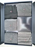 Tommy Hilfiger Men's Socks Gift Box - 5 Pairs Socks, Navy Blue, Grey. UK 9-11.