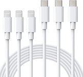 Lot de 3 Câble USB C vers Lightning 1M Cable iPhone Charge Rapide MFi Certifié Fil Chargeur pour iPhone 14 13 12 Pro Max Mini iPhone 11 Pro X XR XS SE 2020 8 Plus