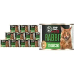 JD for Cats - Nourriture Humide pour Chats Adultes avec Lapins - Mousse avec patate Douce et Huile de Saumon - Haute teneur en Viande - Boîtes de 200 g x 12