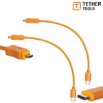 Tether tools air direct USB-C til USB 2.0 mini-b 8-pin cable, 23