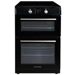 Russell Hobbs Electric Cooker 3 in 1 72L/39L Split Black Double Oven 3 Shelves, Full-Size Grill Pan, 4 Zone Induction Hob, Easy to Clean, Energy Efficient, Up to 2 Years Guarantee, RH60EDOIH6011B