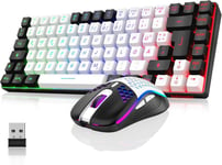 ENSEMBLE CLAVIER ET SOURIS DE JEU SANS FIL 75 %, CLAVIER ET SOURIS DE JEU DETKL, 85 TOUCHES, RECHARGEABLE, COMPACT, ULTRA LÉGER, 7200 DPI AVEC CONSTRUCTION EN NID D'ABEILLE POUR PC[CLA170507]