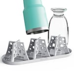 NiHome Silicone Water Bottle Drying Racks Set of 3 with Drip Tray,Cheese Style for Faster Drying, Bottle Dryer Racks Fit for Stanley YETI Cups Owala Sports Bottle Baby Bottle Thermoses Mugs (Gray)