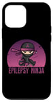 Coque pour iPhone 12 mini Epilepsy Ninja Support de sensibilisation à l'épilepsie avec ruban violet