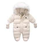 jumpsuit för baby fleece 73cm Beige