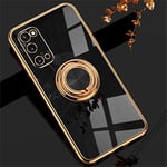 Alihtte Coque pour Samsung Galaxy A52 4G/5G,Coque magnétique avec Anneau Rotatif à 360 ° Mince Coque Antichoc Silicone avec Plaque métallique, Aimant Support de Voiture Housse Bumper, Noir