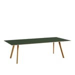 HAY - Copenhague CPH30, WB Lacquered Oak, Green linoleum, 250x120x74 cm - Matbord