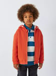 John Lewis Kids' Borg Lined Zip Up Hoodie, Orange