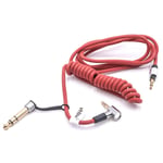 vhbw Câble audio AUX compatible avec Monster Beats by Dr. Dre Beats EP casque - Avec prise jack 3,5 mm, vers 6,3 mm, 150 cm rouge