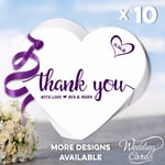 10 Thank You Tags Wedding Favours Birthday Cards Inserts Heart Table Names Place