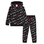 Barbie Clothes for Girls Lounge Wear Pink Hoodie Leggings Set Kids Tracksuit Hoodie Tracksuit Bottoms Official Merchandise Age 3-14 Gifts for Teenage Girls (Black, 7-8 Years)