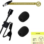 1 ensemble de micro cravate Lavalier omnidirectionnel 3.5mm,3 broches 4 broches XLR pour système sans fil pour les salles de scène de culte - Type S For Shure