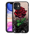 Pnakqil Samsung Galaxy A21s Case Black Silicone with Pattern Design Shockproof Soft Flexible Gel TPU Ultra Thin Rubber Protective Skin Back Phone Case Cover for Samsung A21s, Flower Rose