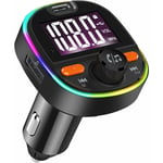Transmetteur FM voiture Bluetooth adaptateur autoradio kit mains libres voiture avec PD3.0 GROOFOO