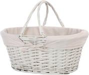 TRADITIONAL SHOPPING BASKETS HAMPER FOLDING HANDLES PICNIC STORAGE WICKER BOX