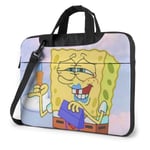 Hdadwy 14 Pouces drôle Spongebob Sac pour Ordinateur Portable Mallette d'affaires pour Hommes Femmes, épaule Messenger Sacoche pour Ordinateur Portable Sac de Transport