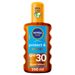 NIVEA SUN Protect & Bronze Oil Sunscreen Spray SPF 30 200 ml Sun Spray Provid...