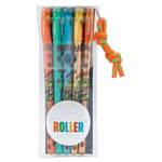 Dino World Glitter Roller 5 Gel Pens Orange Green Blue Gold Bronze by Depesche