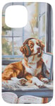 Coque pour iPhone 15 Nova Scotia Retriever Toller Peinture chien amateur de musique