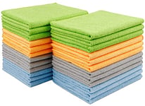 AIDEA chiffon microfibre Lot de 24, Chiffon de nettoyage pour les voitures, microfibre voiture doux et absorbant pour les voitures, chiffon de lavage sans peluche et sans trace,30X40CM