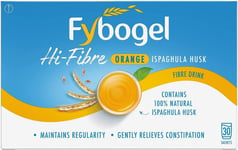 Fybogel Hi-Fibre Orange 30 Sachets-Natural Constipation Relief, helps Digestion