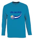 Supportershop T- Shirt Uruguay L/S Homme, Bleu Aqua, FR : 2XL (Taille Fabricant : XXL)