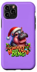 Coque pour iPhone 11 Pro Adorable bébé hippopotame Moo Deng Merry Moostmas Christmas Cheer