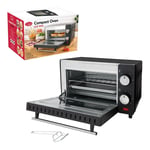 650W MINI ELECTRIC OVEN GRILL TOASTER BLACK COUNTER TABLE TOP COMPACT CARAVAN