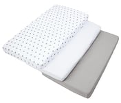 Medi Partners 3pcs Ensemble Drap Housse pour Un lit bébé 60x120 cm 100% Coton literie bébé Matelas Enfant Sac de Couchage lit bébé