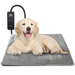 Toozey Dog Heat Pad Electric 60 * 45 cm, 4 Adjustable Timer & 6 Adjustable Temperature, Safe Pet Heating Pad Mat with Crystal Velvet Cover, Waterproof, Ideal for Whelping/Puppy/Dogs and Cats, M