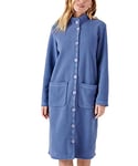 Damart - Robe de Chambre Thermolactyl en Maille Polaire, Femme, Bleu, Taille XL, Manches Longues